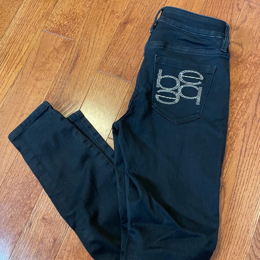 Black  Bebe logo jeans size 25
